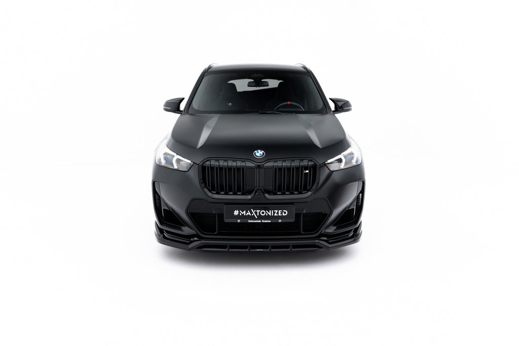 Maxton Design Street+ Spoilerlippe Front Ansatz passend für BMW X1 M35i U11 schwarz Hochglanz