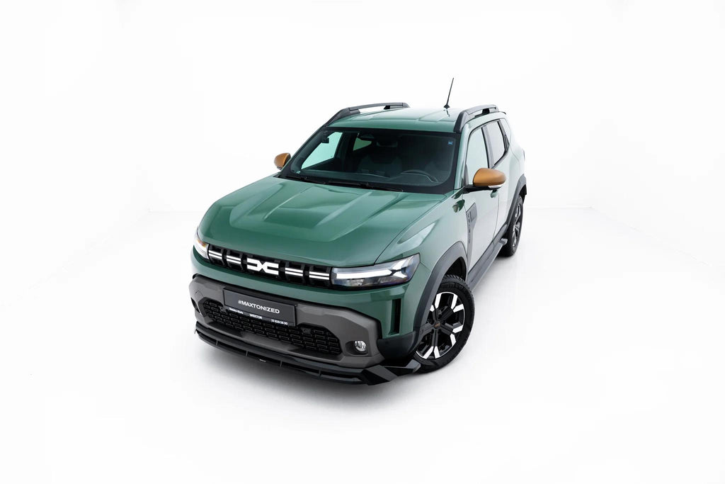 Maxton Design Street+ Spoilerlippe Front Ansatz Passend für Dacia Duster Mk3 Schwarz Hochglanz