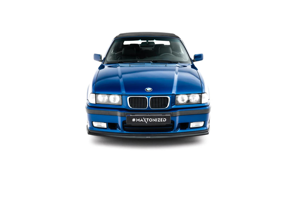 Maxton Design Street+ Spoilerlippe Front Ansatz V.3 passend für BMW M3 / 3 M-Paket Coupe / Cabrio E36 schwarz Hochglanz