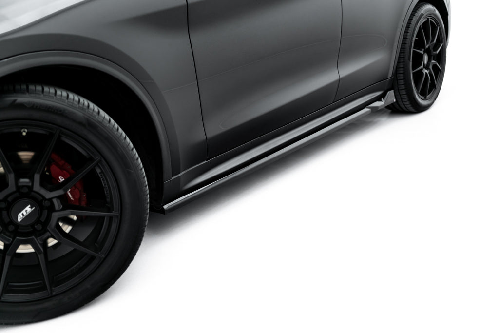 Maxton Design Street+ Seitenschweller Leisten V.2 passend für Alfa Romeo Stelvio Mk1 schwarz Hochglanz