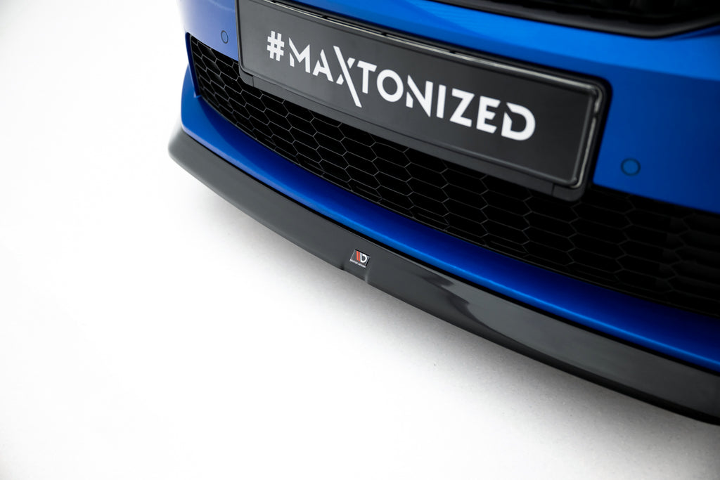 Maxton Design Street+ Spoilerlippe Front Ansatz V.2 passend für Skoda Octavia RS Mk3 schwarz Hochglanz