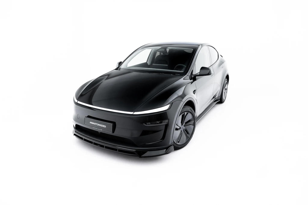Maxton Design Street+ Spoilerlippe Front Ansatz passend für Tesla Model Y Premium Mk1 Facelift schwarz Hochglanz