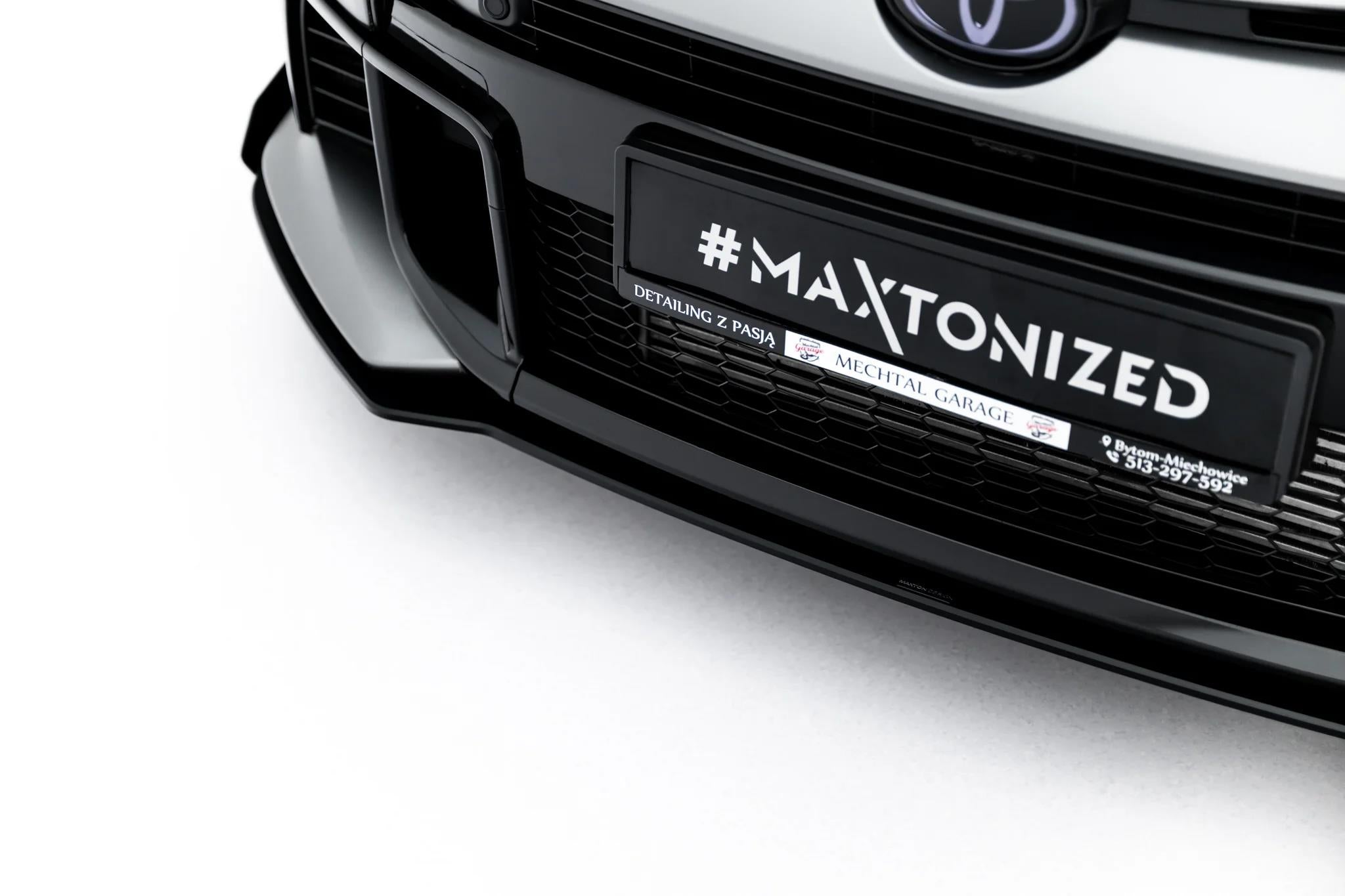 Maxton Design Street Pro Street+ Spoilerlippe Front Ansatz + Flaps passend für Toyota GR Yaris Mk4 Facelift schwarz Hochglanz