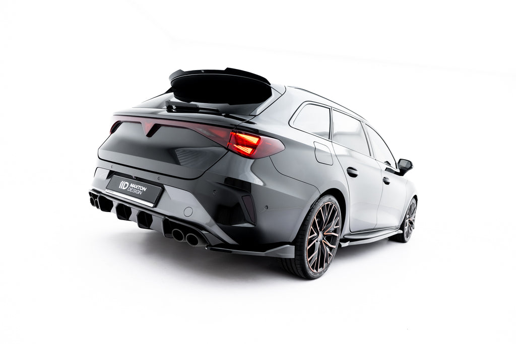 Maxton Design Heck Ansatz Flaps Diffusor V.6 passend für Cupra Leon ST Mk1 Facelift schwarz Hochglanz