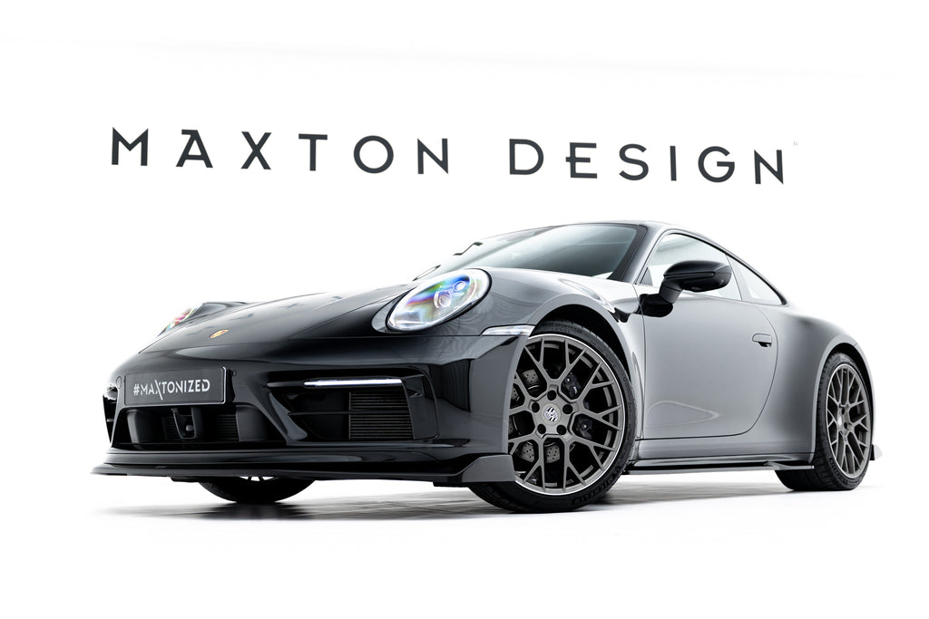 Maxton Design Street+ Seitenschweller Leisten passend für V.1 passend für Porsche 911 Carrera Sport Design 992 schwarz Hochglanz