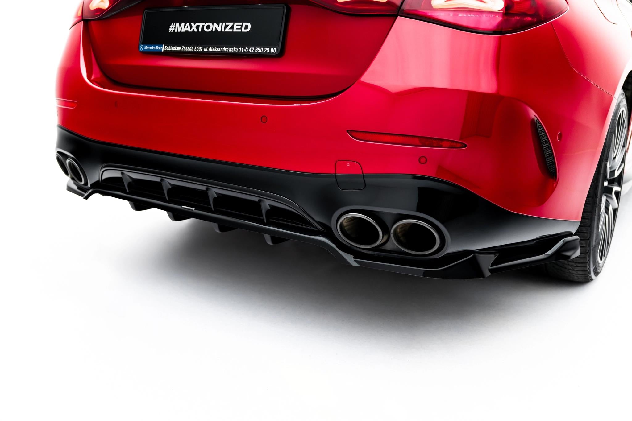 Maxton Design Street+ Mittlerer Diffusor RACE passend für Mercedes-AMG E53 Limousine / Kombi W214 schwarz Hochglanz