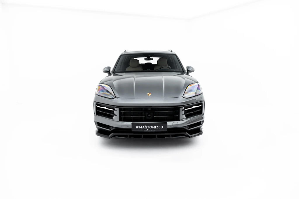 Maxton Design Street+ Spoilerlippe Front Ansatz passend für Porsche Cayenne SUV / Coupe Mk3 Facelift schwarz Hochglanz