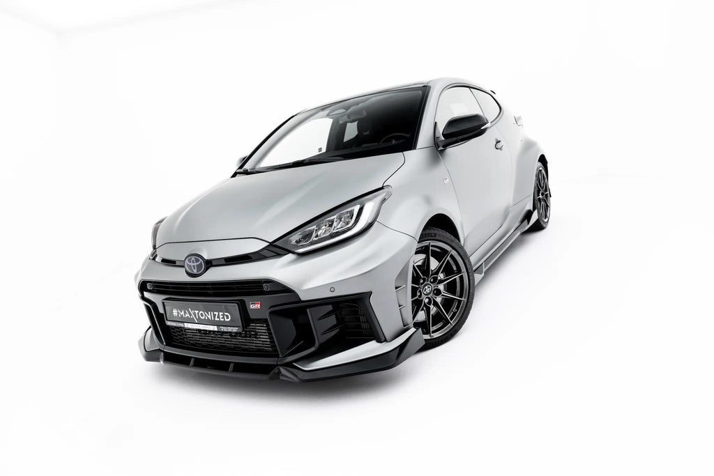 Maxton Design Street+ Spoilerlippe Front Ansatz V.2 passend für Toyota GR Yaris Mk4 Facelift schwarz Hochglanz