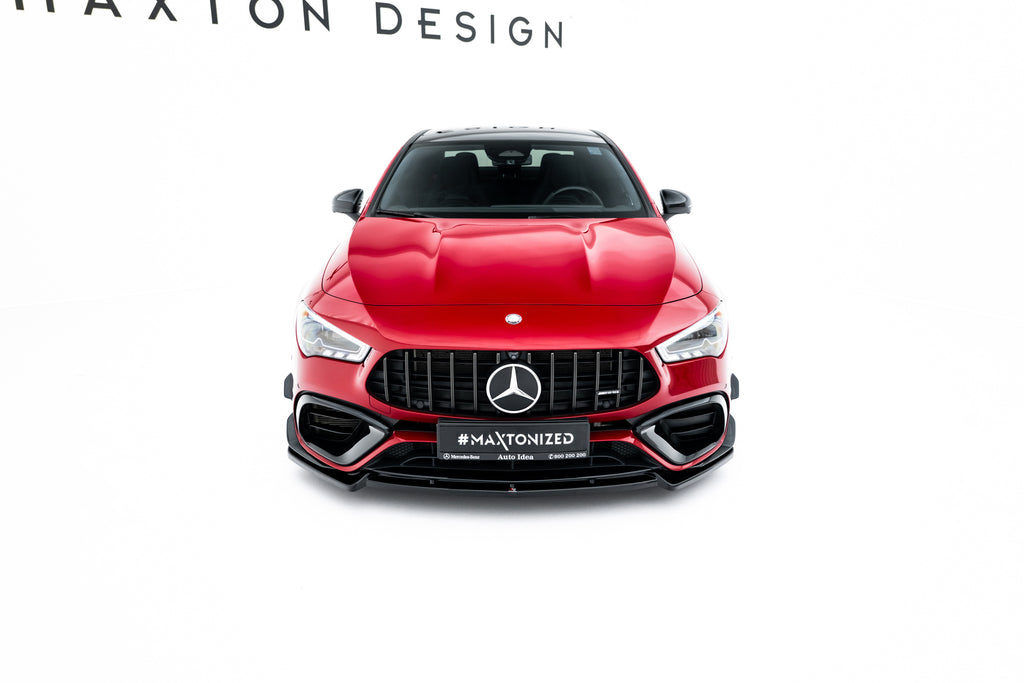 Maxton Design Street+ Spoilerlippe Front Ansatz V.5 passend für Mercedes-AMG CLA 45 Aero C118 schwarz Hochglanz