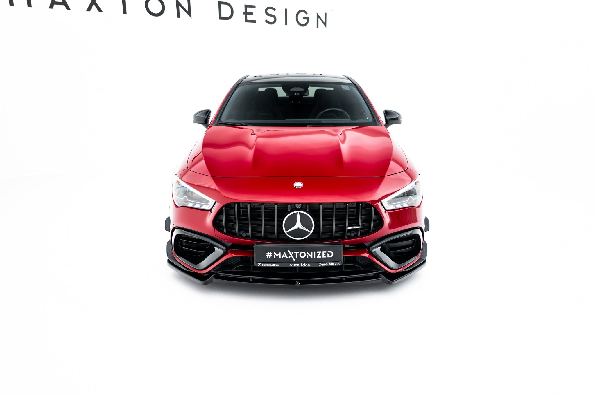 Maxton Design Street+ Spoilerlippe Front Ansatz V.5 passend für Mercedes-AMG CLA 45 Aero C118 schwarz Hochglanz