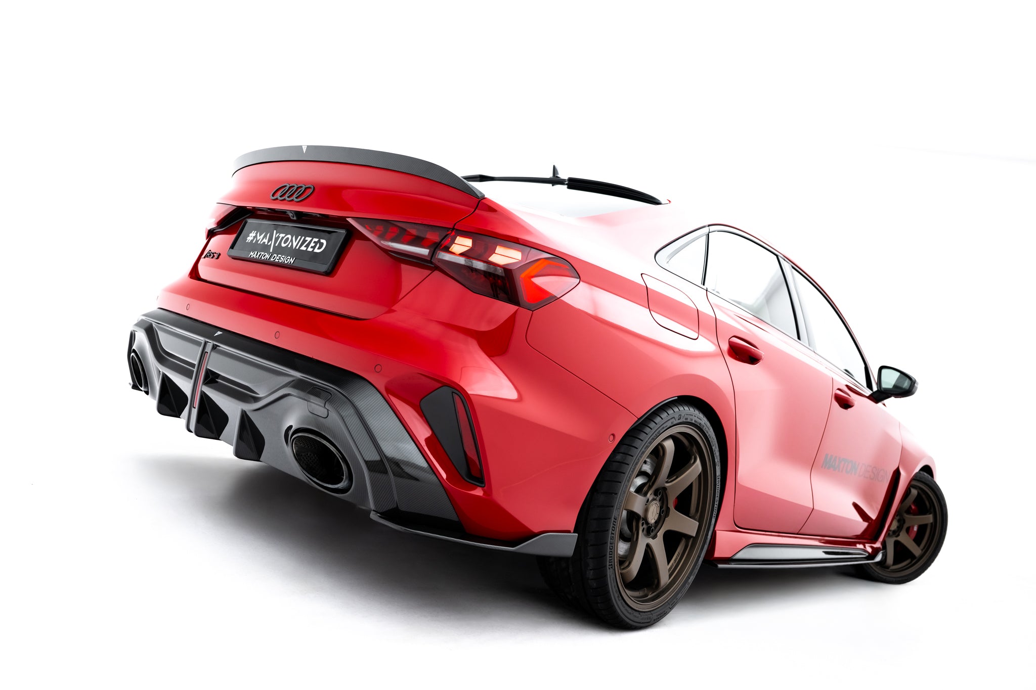 Maxton Design Prepreg Carbon Fiber Diffusor Heck Ansatz passend für Audi RS3 Sportback 8Y Facelift