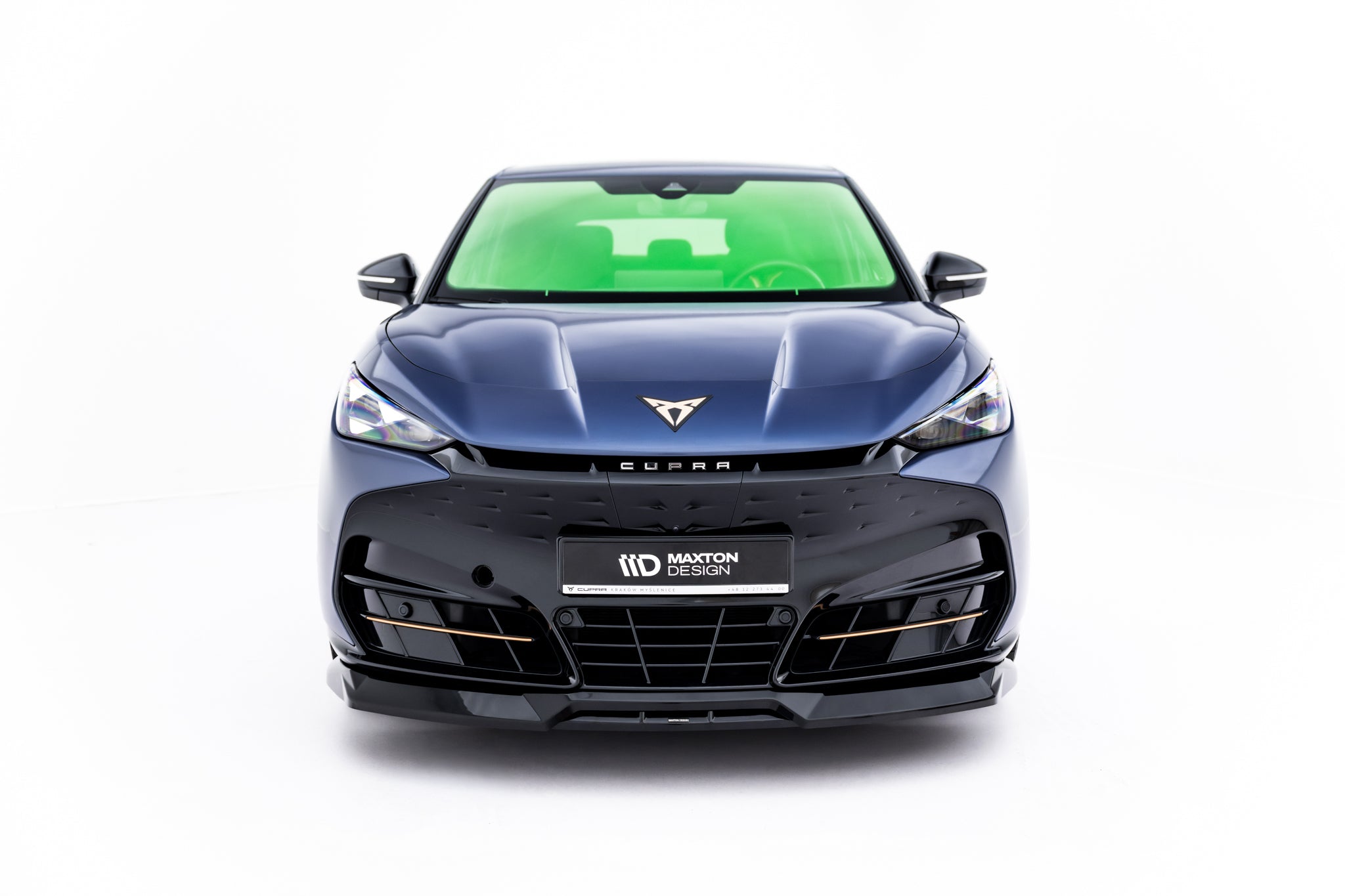 Maxton Design Street+ Spoilerlippe Front Ansatz passend für Cupra Tavascan Mk1 schwarz Hochglanz