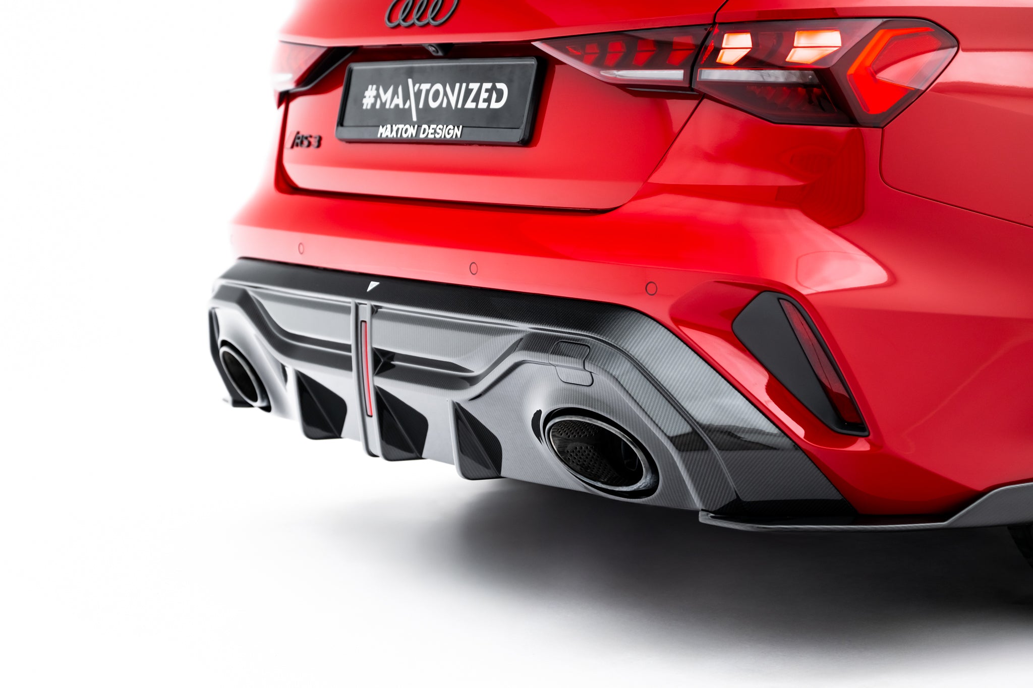Maxton Design Prepreg Carbon Fiber Diffusor Heck Ansatz passend für Audi RS3 Sportback 8Y Facelift