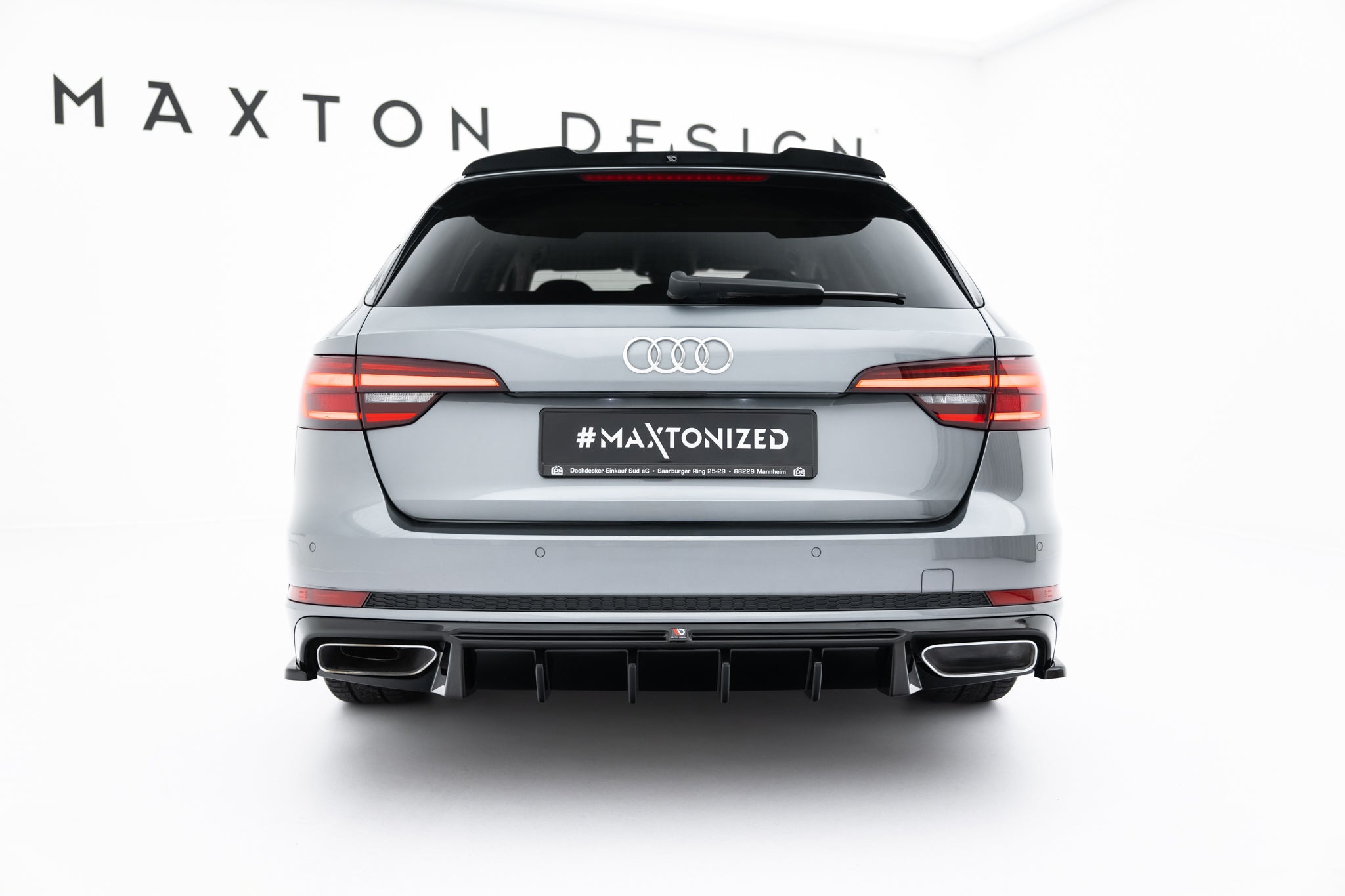 Maxton Design Diffusor Heck Ansatz passend für Audi A4 / A4 S-Line Limousine / Avant B9 schwarz Hochglanz