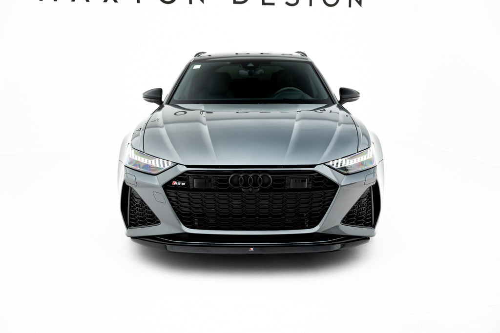 Maxton Design Street+ Spoilerlippe Front Ansatz V.3 passend für Audi RS6 C8 / C8 Facelift schwarz Hochglanz
