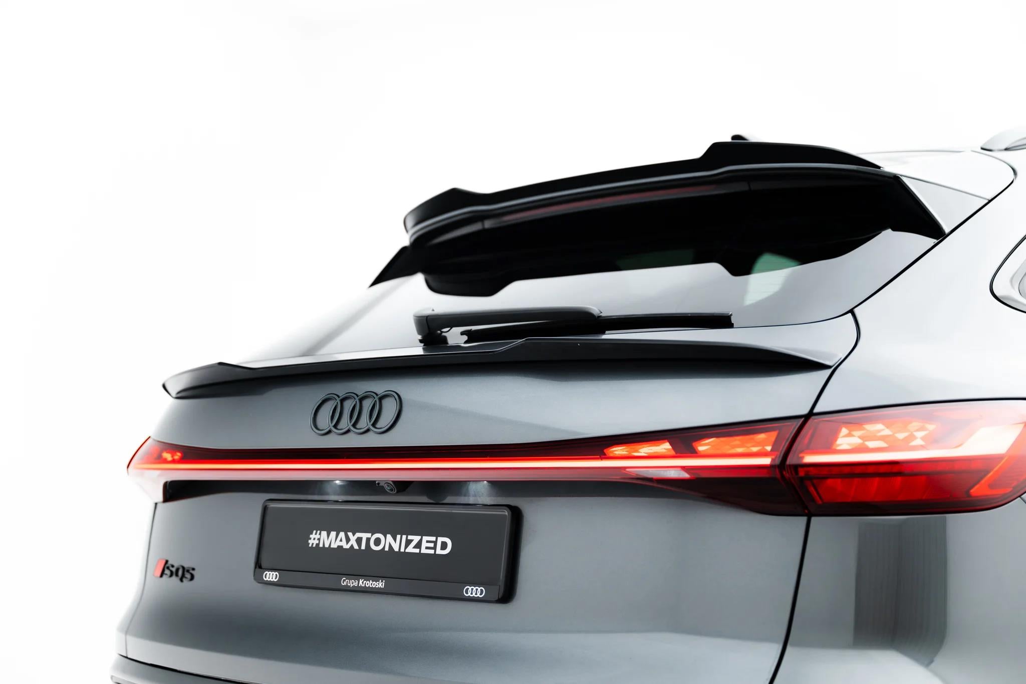 Maxton Design Niedriger Heckspoiler Lippe Audi SQ5 / Q5 S-Line Sportback Mk3 Schwarz Hochglanz