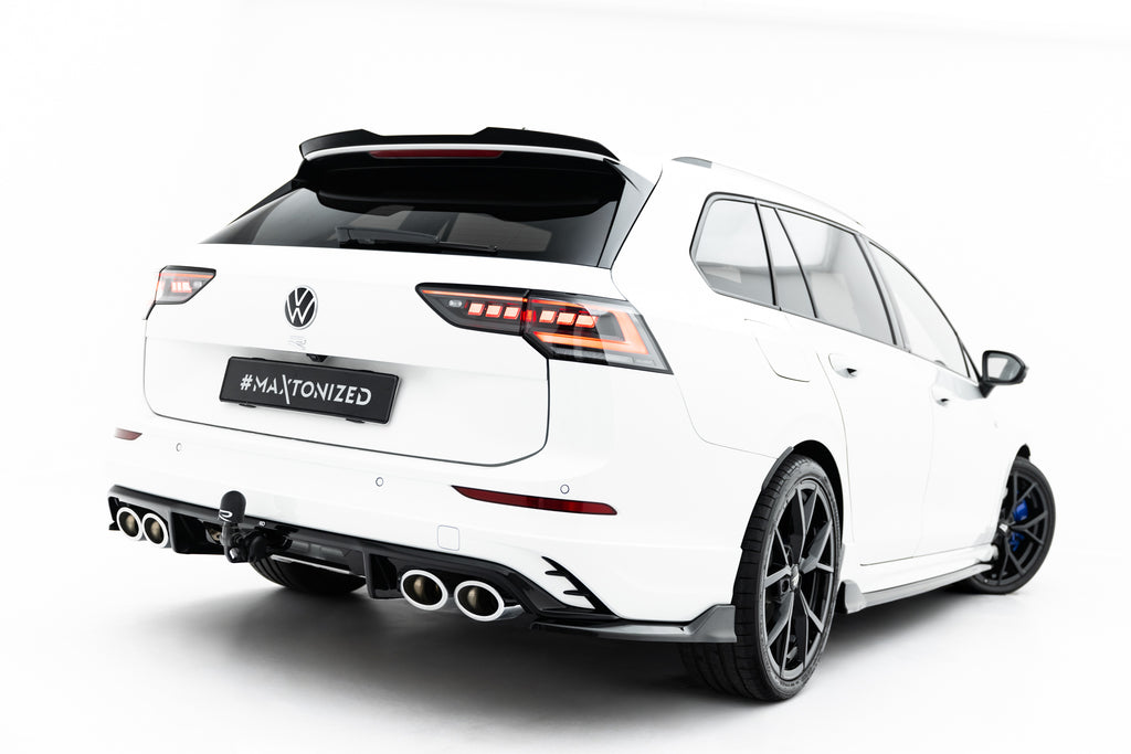 Maxton Design Diffusor Heck Ansatz passend für VW Golf R Variant Mk8 / Mk8 Facelift schwarz Hochglanz
