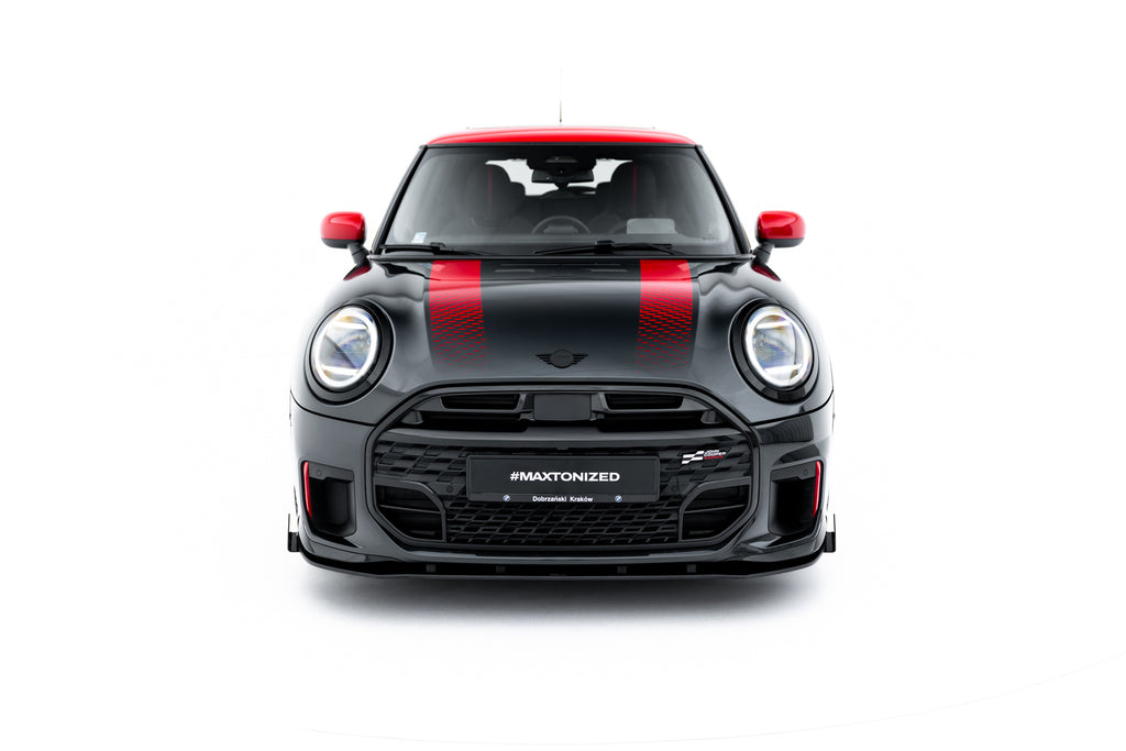 Maxton Design Front Stoßstange Flaps für Mini Cooper John Cooper Works F65 [2025-] | Schwarz Hochglanz | ABS-Kunststoff