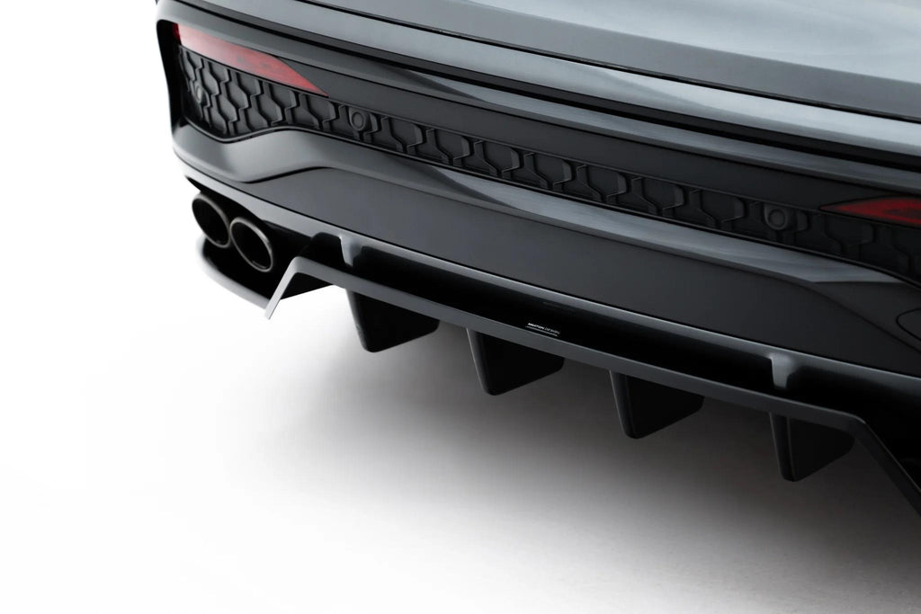 Maxton Design Street+ Mittlerer Diffusor Race Passend für Audi SQ5 Sportback / SUV Mk3 Schwarz Hochglanz