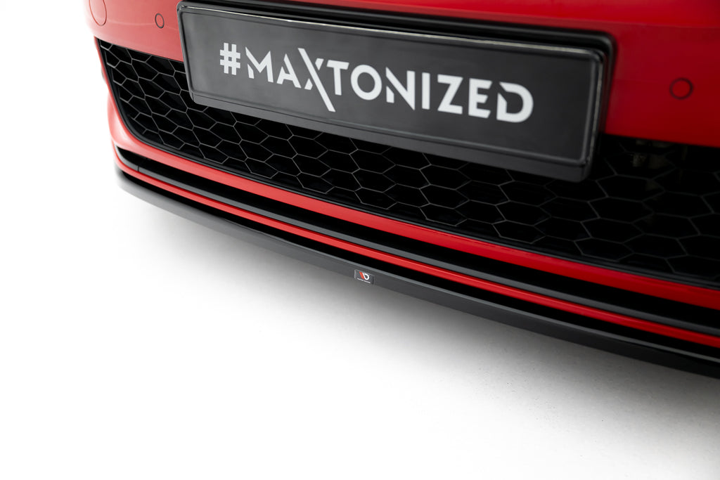 Maxton Design Street+ Spoilerlippe Front Ansatz V.4 passend für VW Golf GTI / GTD Mk7 Facelift schwarz Hochglanz