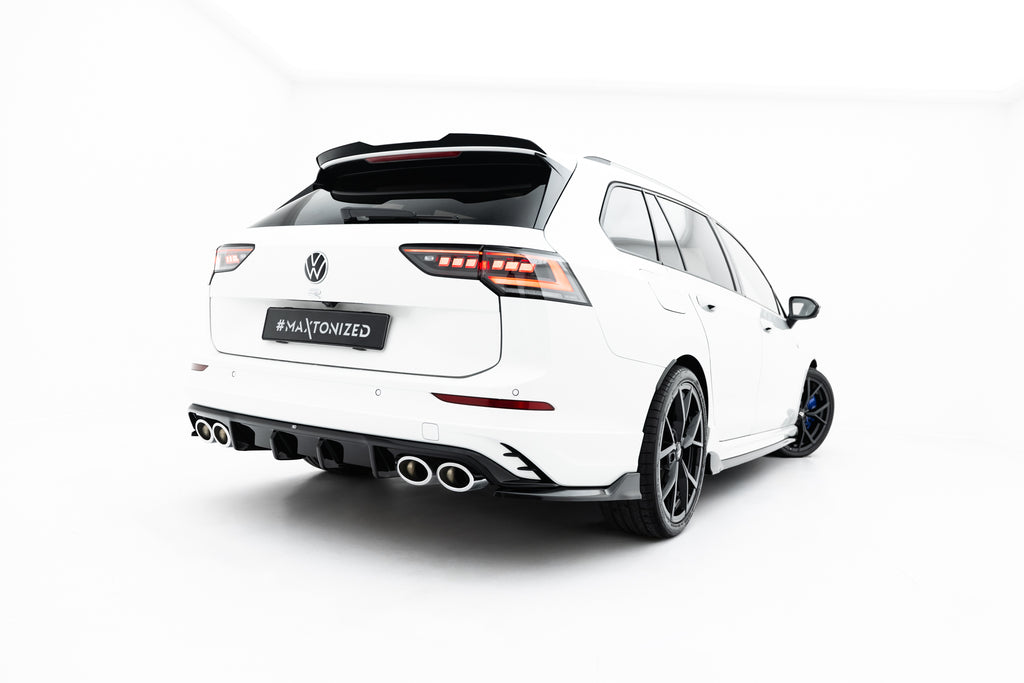 Maxton Design Diffusor Heck Ansatz passend für VW Golf R Variant Mk8 / Mk8 Facelift schwarz Hochglanz