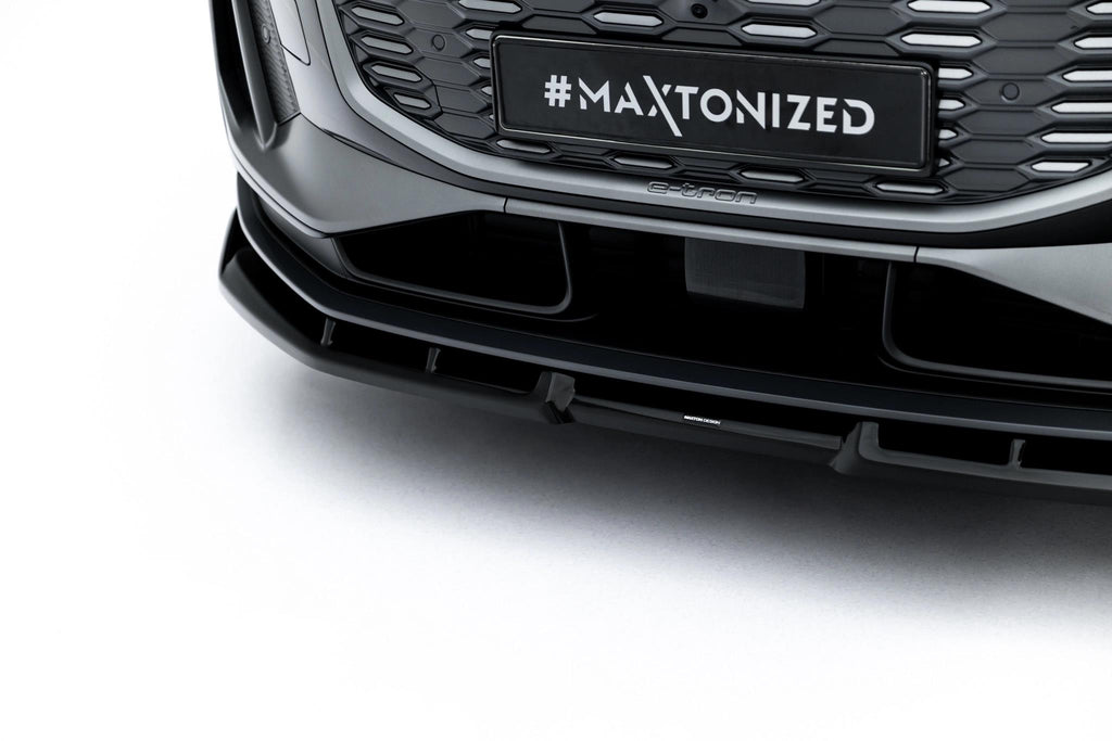 Maxton Design Street+ Spoilerlippe Front Ansatz passend für Audi Q6 e-tron Standard / S-Line / SQ6 e-tron SUV / Sportback Mk1 schwarz Hochglanz