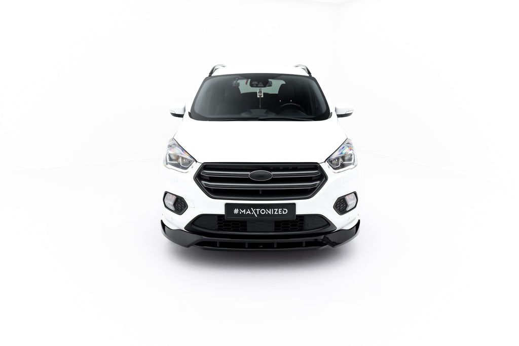 Maxton Design Street+ Spoilerlippe Front Ansatz passend für Ford Kuga ST-Line Mk2 Facelift schwarz Hochglanz