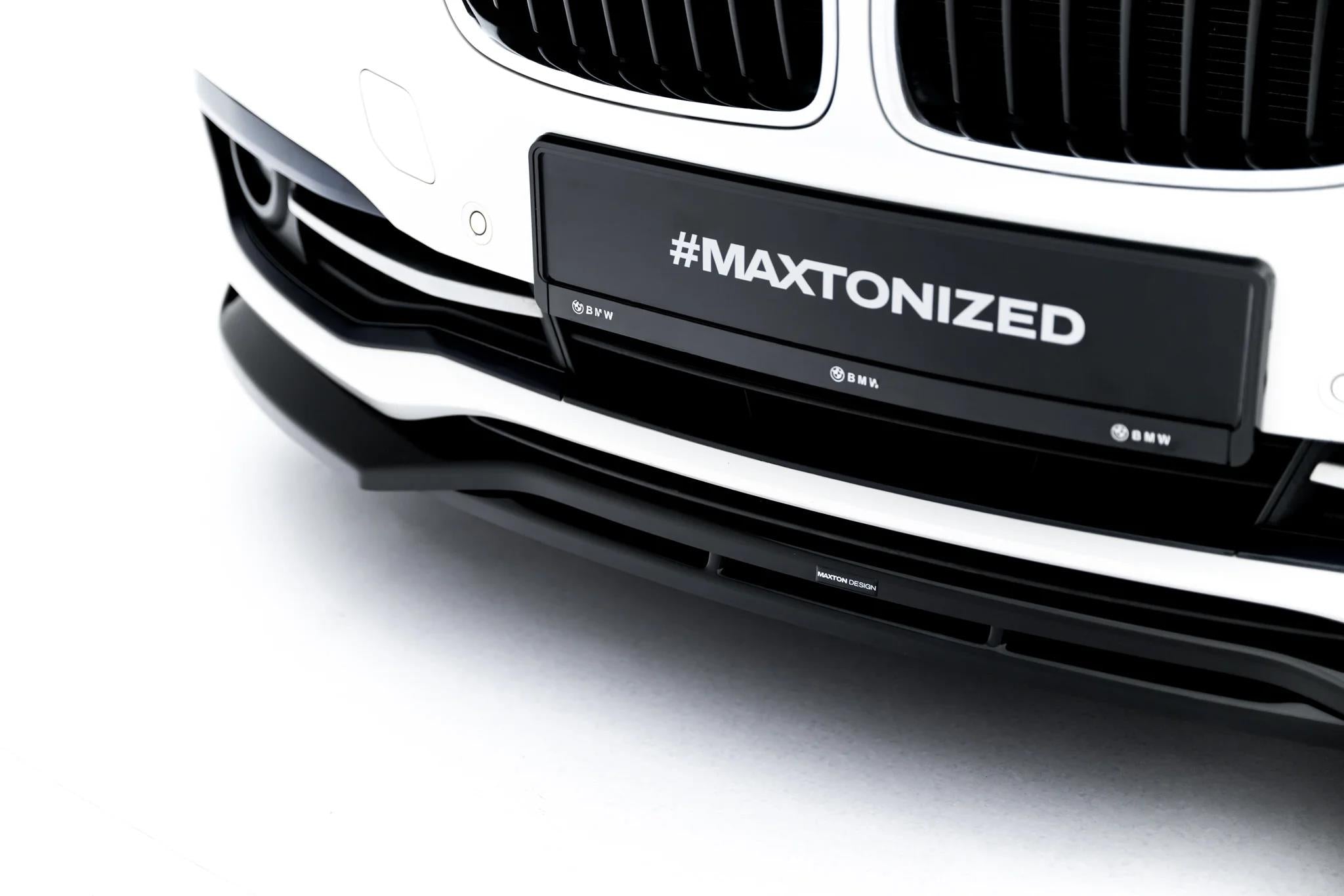 Maxton Design Street+ Spoilerlippe Front Ansatz passend für BMW 3er Sportline Limousine / Touring F30 / F31 schwarz Hochglanz