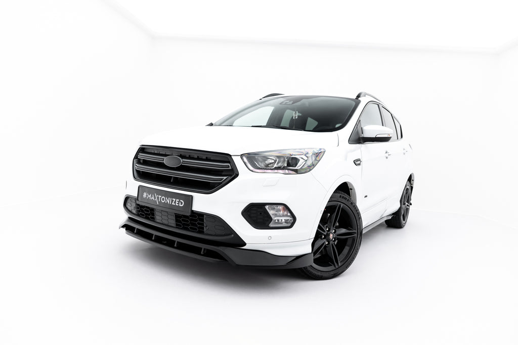 Maxton Design Street+ Spoilerlippe Front Ansatz passend für Ford Kuga ST-Line Mk2 Facelift schwarz Hochglanz