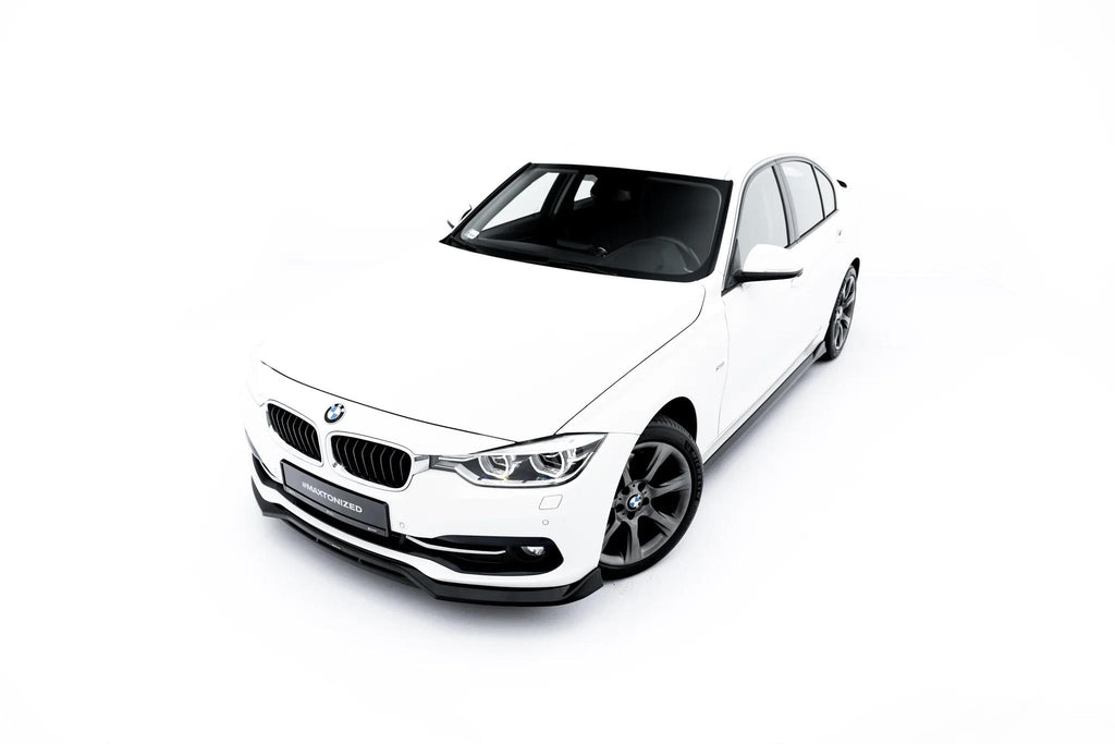 Maxton Design Street+ Spoilerlippe Front Ansatz passend für BMW 3er Sportline Limousine / Touring F30 / F31 schwarz Hochglanz