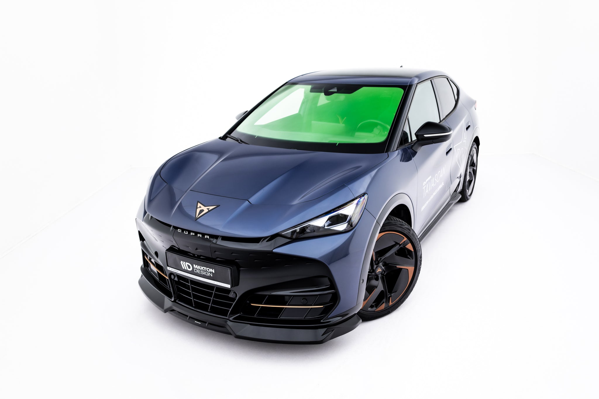 Maxton Design Street+ Spoilerlippe Front Ansatz passend für Cupra Tavascan Mk1 schwarz Hochglanz