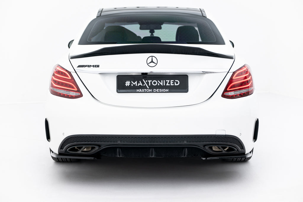 Maxton Design Heck Ansatz Flaps Diffusor passend für Mercedes-Benz C AMG-Line / C43 AMG Limousine W205 schwarz Hochglanz