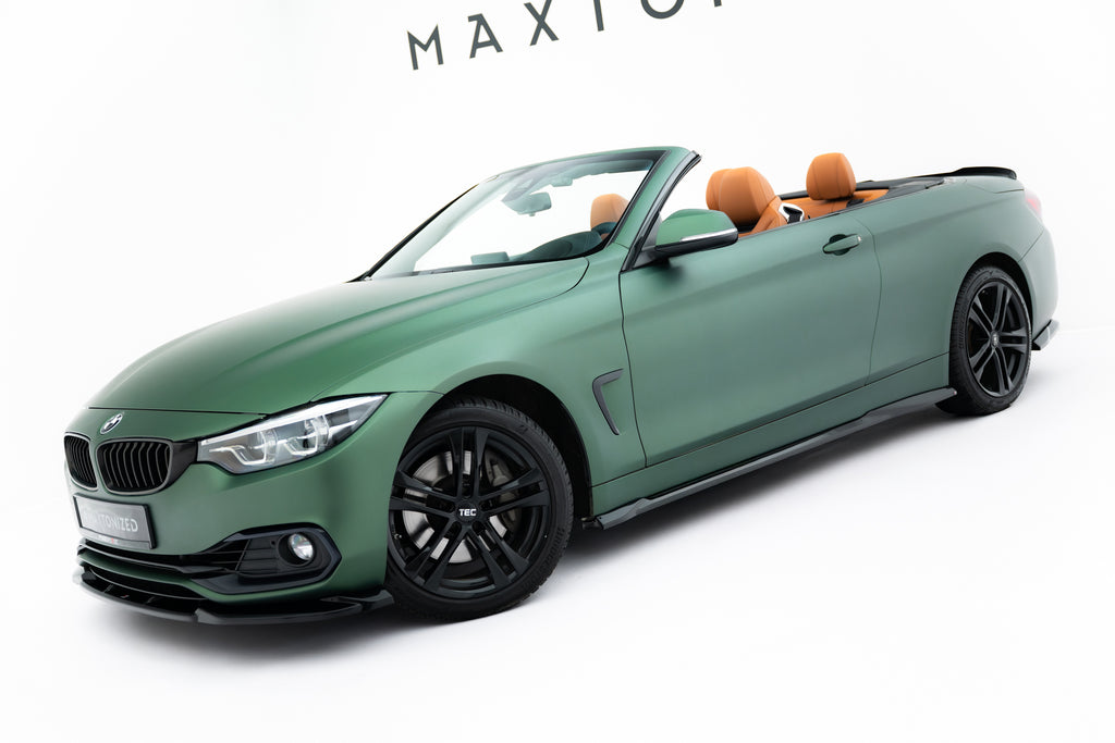 Maxton Design Street+ Seitenschweller Leisten passend für BMW 4er Cabrio / Coupe F33 / F32 schwarz Hochglanz