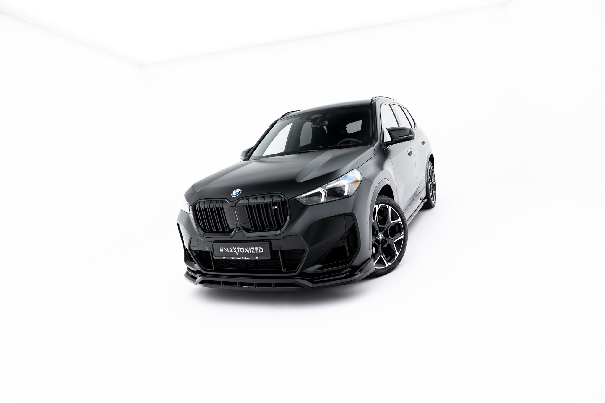 Maxton Design Street+ Spoilerlippe Front Ansatz passend für BMW X1 M35i U11 schwarz Hochglanz