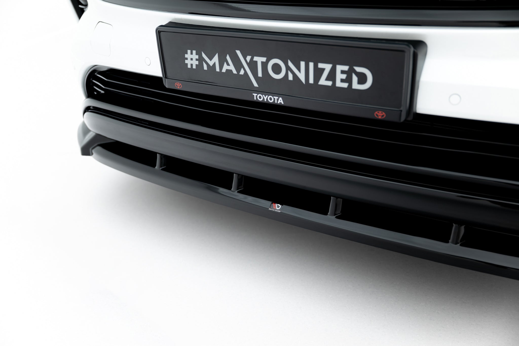 Maxton Design Street+ Spoilerlippe Front Ansatz V.2 passend für Toyota Highlander Mk4 schwarz Hochglanz