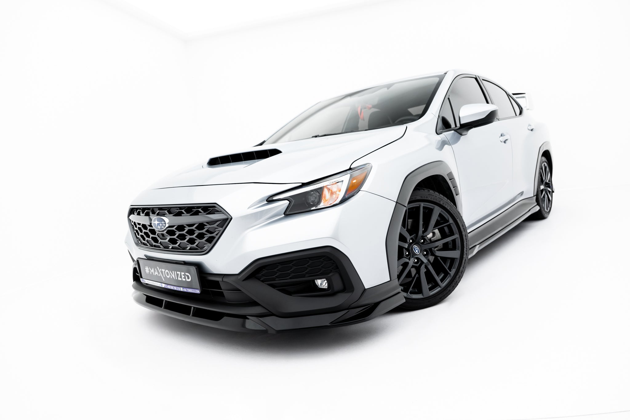 Maxton Design Street+ Spoilerlippe Front Ansatz V.2 passend für Subaru WRX STI Mk2 schwarz Hochglanz