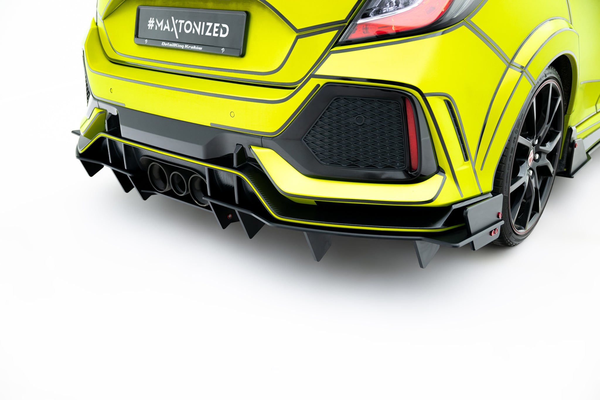 Maxton Design Robuste Racing Diffusor Heck Ansatz passend für Honda Civic Type-R Mk10 / Mk10 Facelift