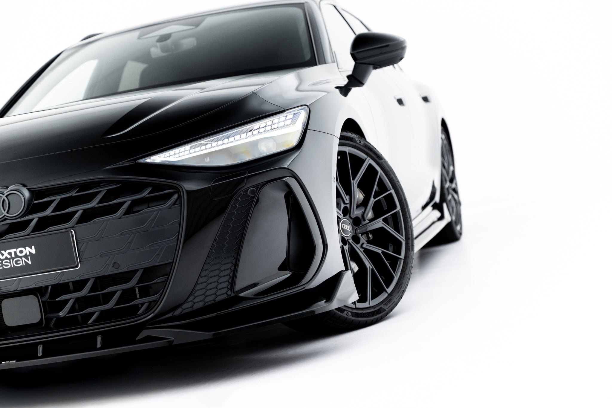 Maxton Design Street+ Spoilerlippe Front Ansatz V.2 passend für Audi A6 S-Line C9 schwarz Hochglanz