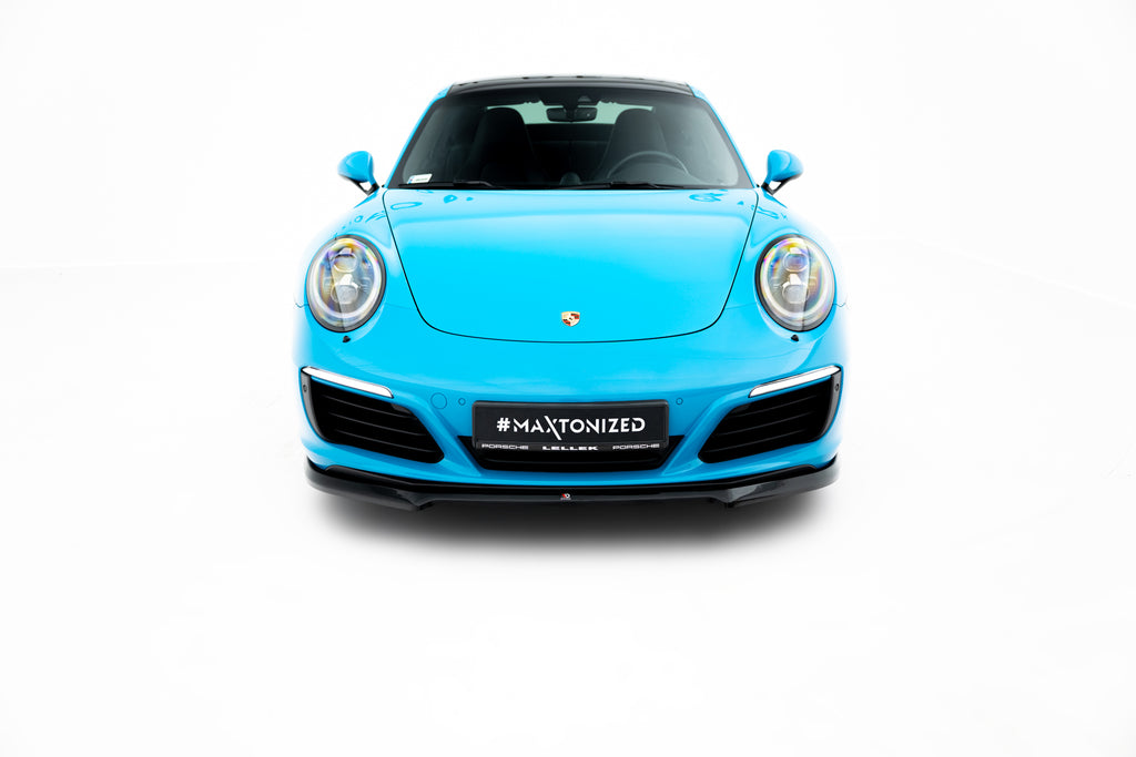 Maxton Design Street+ Spoilerlippe Front Ansatz V.1 passend für Porsche 911 Carrera 991 Facelift schwarz Hochglanz