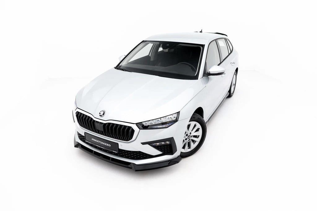 Maxton Design Street+ Spoilerlippe Front Ansatz Passend für Skoda Scala Mk1 Facelift Schwarz Hochglanz