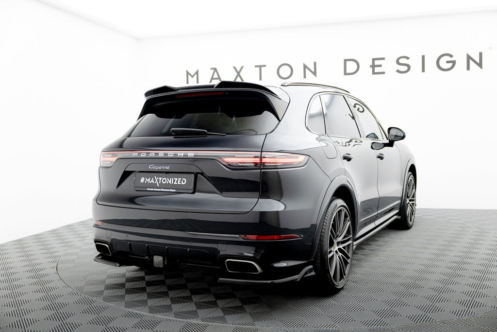 Maxton Design Heck Ansatz Flaps Diffusor passend für Porsche Cayenne Sport Design SUV / Coupe Mk3 schwarz Hochglanz