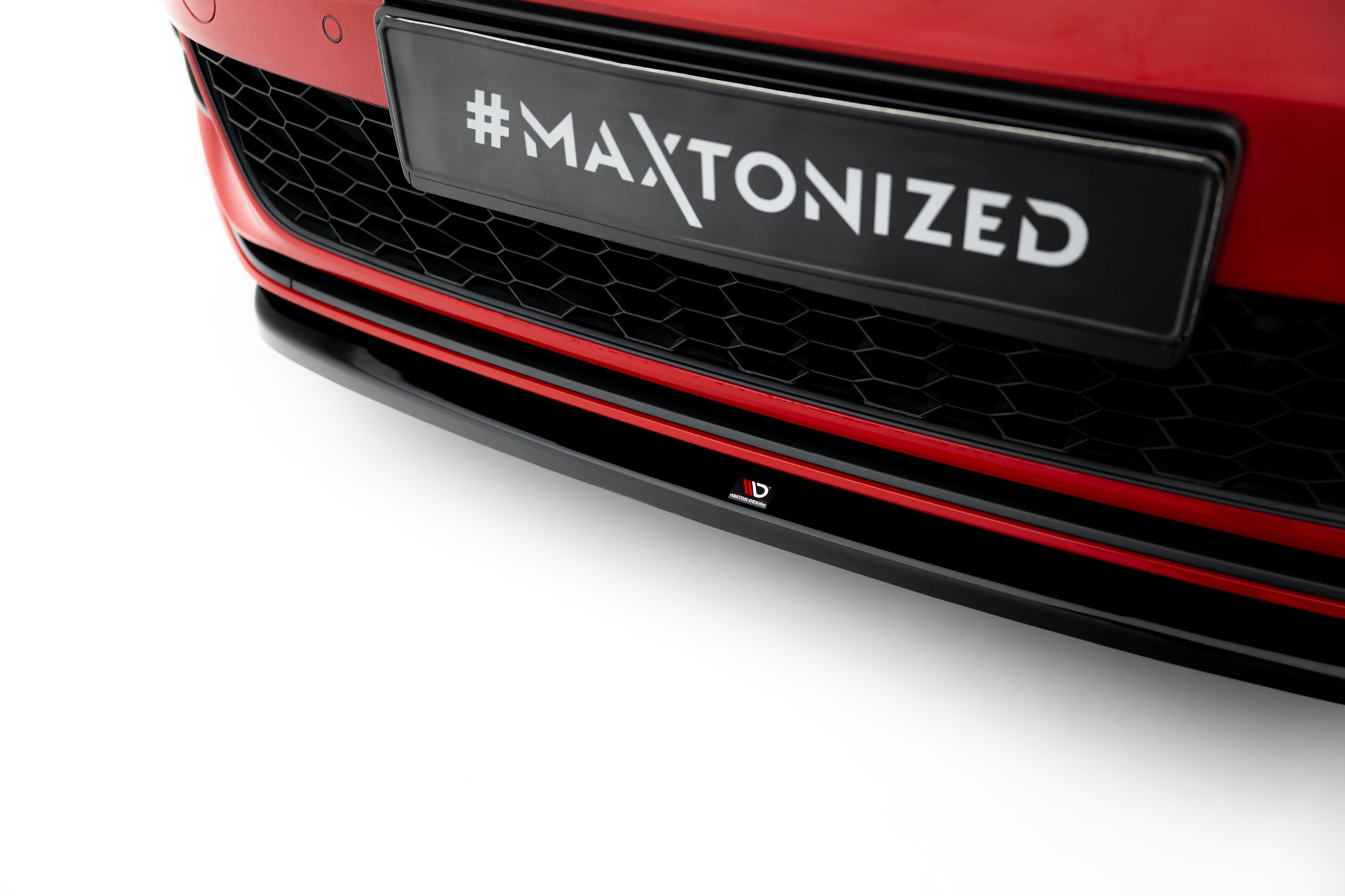 Maxton Design Street+ Spoilerlippe Front Ansatz V.5 passend für VW Golf GTI / GTD Mk7 Facelift schwarz Hochglanz