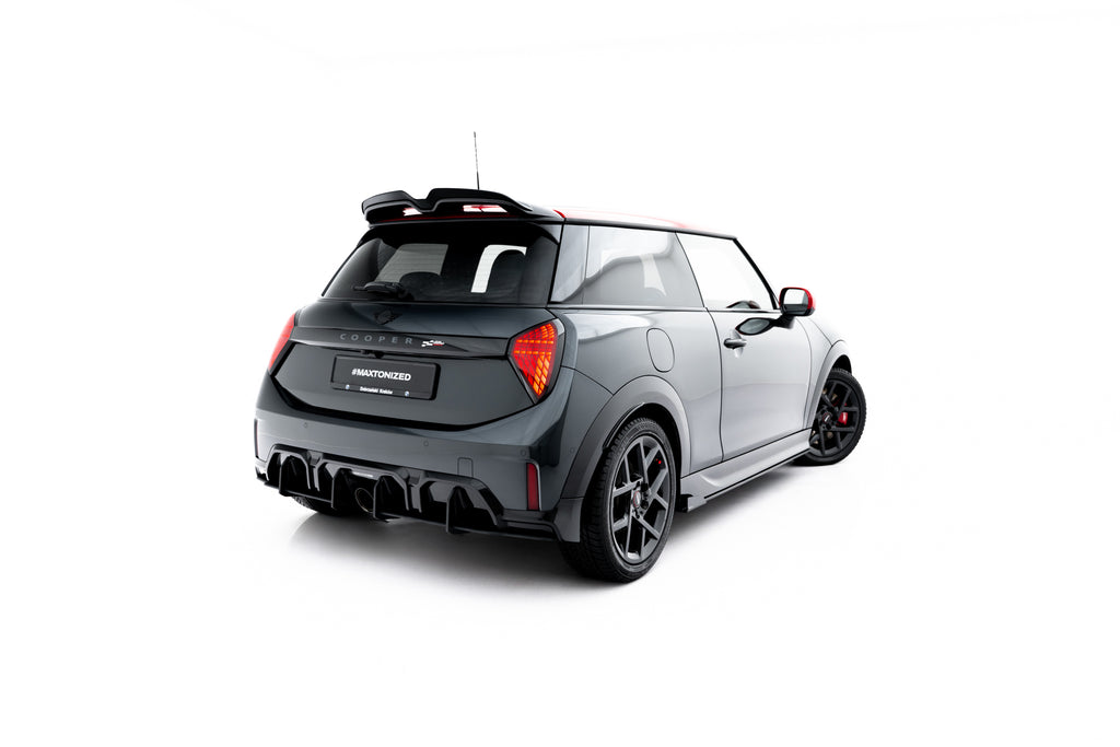 Maxton Design Street Pro Heckschürze für Mini Cooper John Cooper Works F65 [2025-] | Schwarz strukturiert | ABS-Kunststoff | mit TTG (eintragungsfrei)