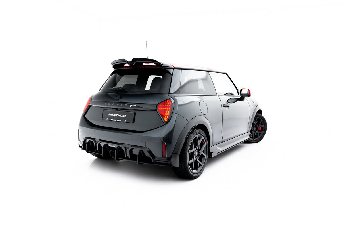 Maxton Design Street Pro Heckschürze für Mini Cooper John Cooper Works F65 [2025-] | Schwarz strukturiert | ABS-Kunststoff | mit TTG (eintragungsfrei)