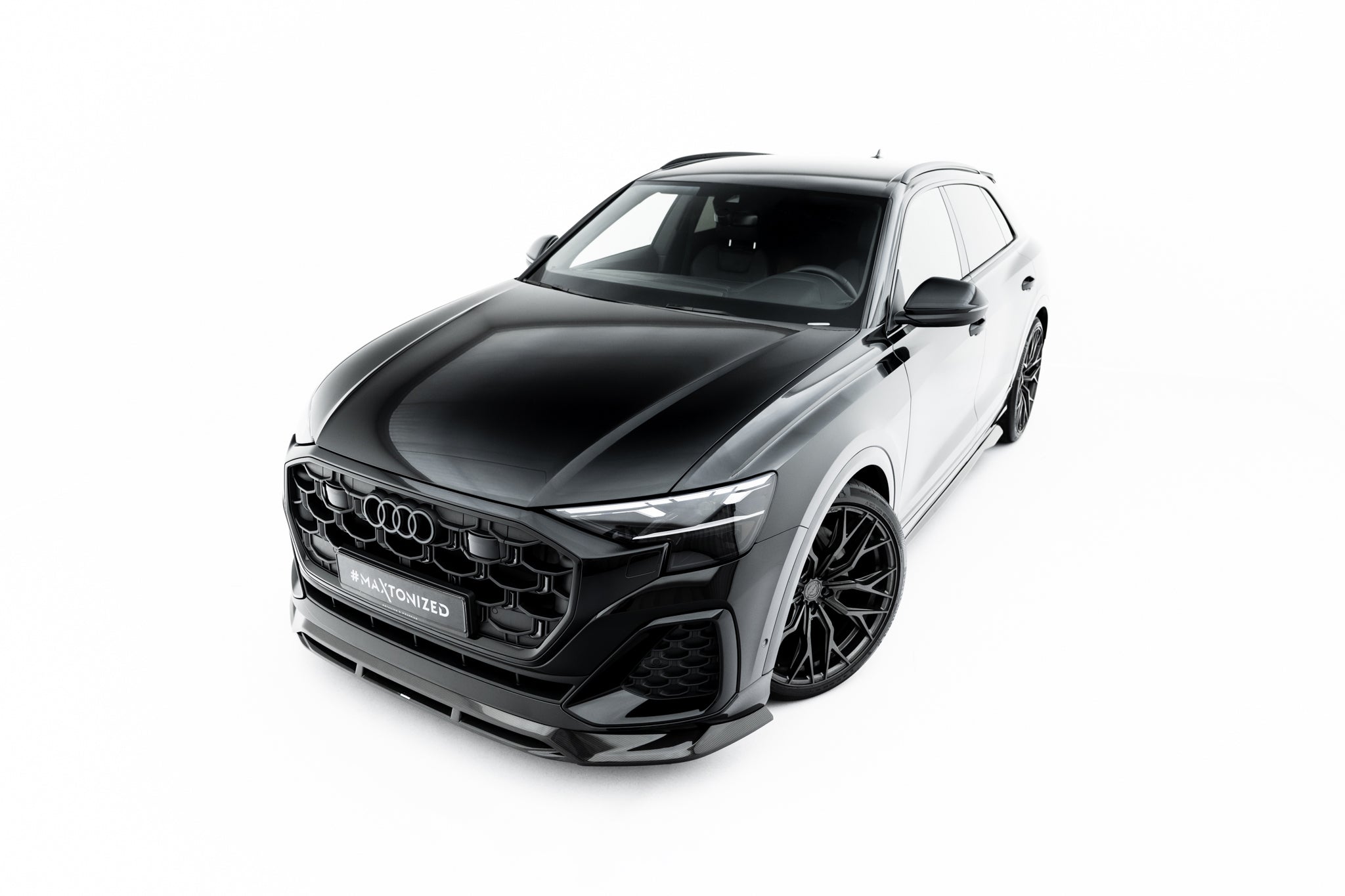 Maxton Design Prepreg Carbon Fiber Street+ Spoilerlippe Front Ansatz passend für Audi SQ8 / Q8 S-Line Mk1 Facelift