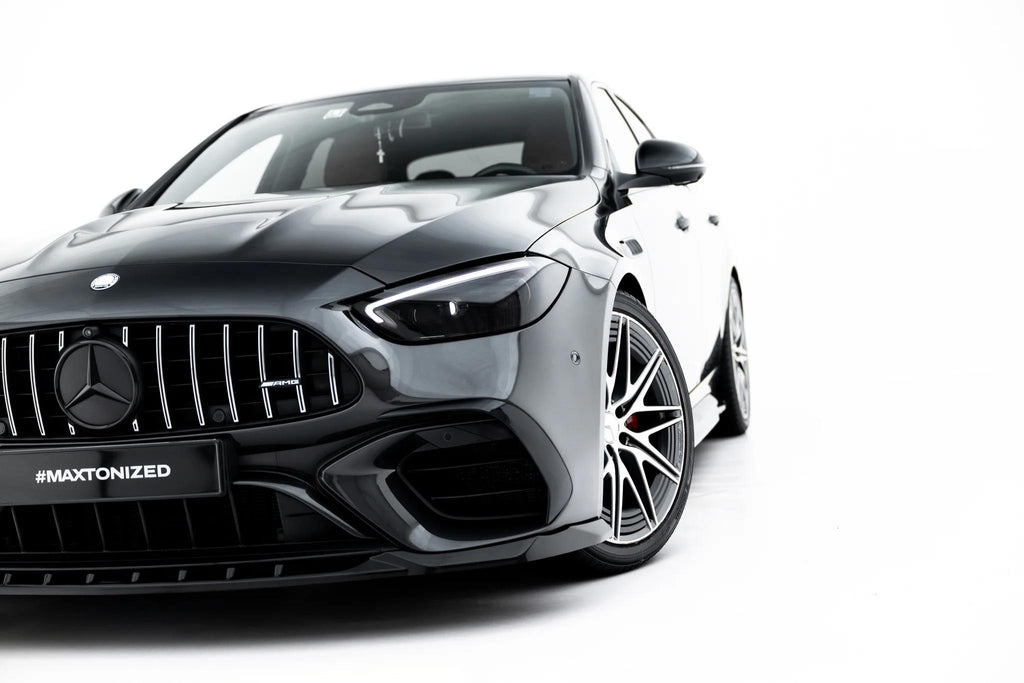 Maxton Design Street+ Spoilerlippe Front Ansatz V.1 passend für Mercedes-AMG C63 Limousine / Kombi W206 / S206 schwarz Hochglanz