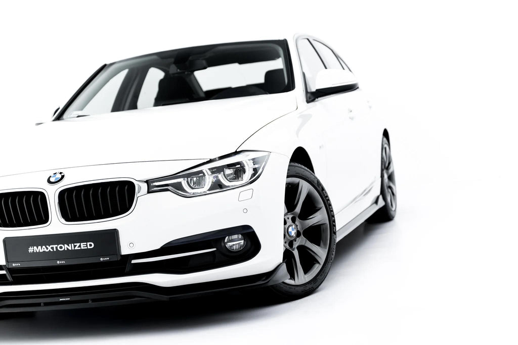Maxton Design Street+ Spoilerlippe Front Ansatz passend für BMW 3er Sportline Limousine / Touring F30 / F31 schwarz Hochglanz