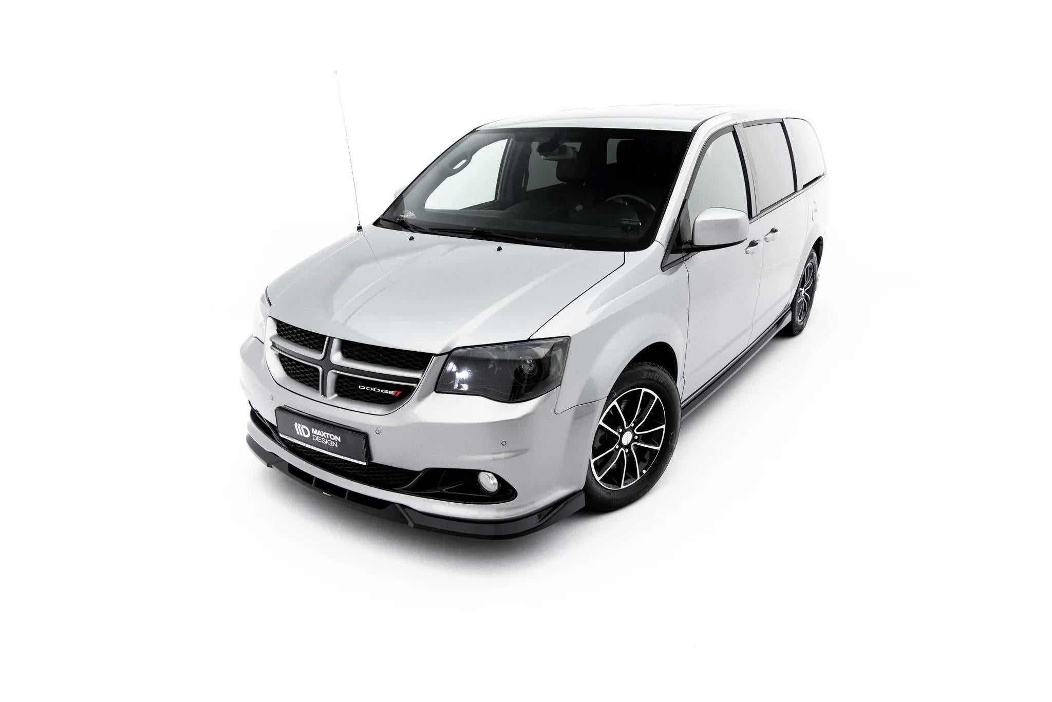 Maxton Design Street+ Spoilerlippe Front Ansatz Passend für Dodge Grand Caravan Mk5 Facelift Schwarz Hochglanz