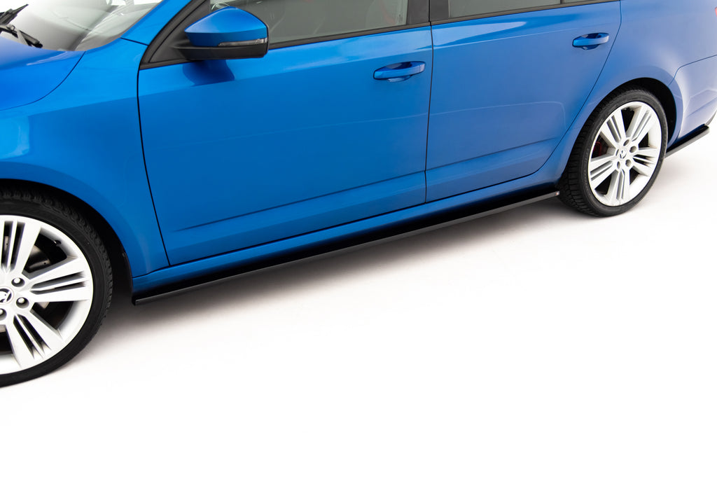 Maxton Design Street+ Seitenschweller Leisten passend für Skoda Octavia RS Hatchback / Combi Mk3 / Mk3 Facelift schwarz Hochglanz