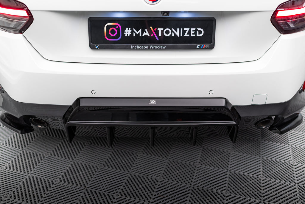 Maxton Design Diffusor Heck Ansatz passend für BMW M240i Coupe G42 schwarz Hochglanz